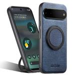 For Google Pixel 6a Suteni G3 360 Rotation Holder MagSafe Denim Leather Back Phone Case(Blue)
