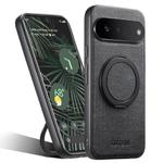For Google Pixel 6 Pro Suteni G3 360 Rotation Holder MagSafe Denim Leather Back Phone Case(Black)