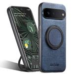 For Google Pixel 6 Pro Suteni G3 360 Rotation Holder MagSafe Denim Leather Back Phone Case(Blue)