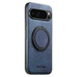 For Google Pixel 10 Pro Suteni G3 360 Rotation Holder MagSafe Denim Leather Back Phone Case(Blue)