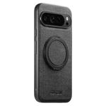 For Google Pixel 10 Pro XL Suteni G3 360 Rotation Holder MagSafe Denim Leather Back Phone Case(Black)