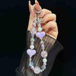 Heidi Beads Love Mobile Phone Chain(Purple)