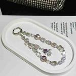 Fox Pendant Crystal Beads Mobile Phone Chain(Purple)