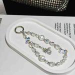 Fox Pendant Crystal Beads Mobile Phone Chain(White)