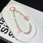 Diamond-Encrusted Pearl Butterfly Phone Chain(Pink)