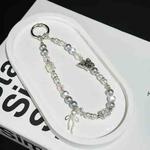 Diamond-Encrusted Pearl Butterfly Phone Chain(Grey)