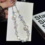 Heidi Beads Bow Pendant Mobile Phone String(White)