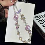 Heidi Beads Bow Pendant Mobile Phone String(Grey)