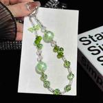 Heidi Beads Bow Pendant Mobile Phone String(Green)