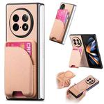For OPPO Find N5 Twill Fabric Leather Skin Card Bag Magnetic Back Phone Case(Pink)