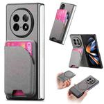 For OPPO Find N5 Twill Fabric Leather Skin Card Bag Magnetic Back Phone Case(Gray)