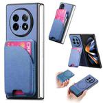For OPPO Find N5 Twill Fabric Leather Skin Card Bag Magnetic Back Phone Case(Blue)