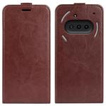 For Nothing Phone 3a R64 Texture Single Vertical Flip Leather Phone Case(Brown)