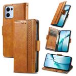 For OPPO Reno13 Pro CaseNeo Splicing Dual Magnetic Buckle Leather Phone Case(Khaki)