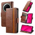 For Huawei Mate 70 Pro CaseNeo Splicing Dual Magnetic Buckle Leather Phone Case(Brown)