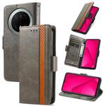 For Huawei Mate 70 Pro CaseNeo Splicing Dual Magnetic Buckle Leather Phone Case(Gray)
