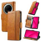 For Huawei Mate 70 Pro CaseNeo Splicing Dual Magnetic Buckle Leather Phone Case(Khaki)