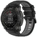 Fro Garmin Instinct 3 AMOLED / Solar 45mm Two Color Sports Silicone Watch Band(Black+Gray)