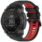 Fro Garmin Instinct 3 AMOLED / Solar 45mm Two Color Sports Silicone Watch Band(Black+Red)