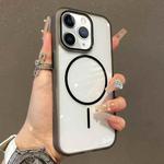 For iPhone 11 Pro Max Translucent Armor MagSafe N52 Thin Circle Phone Case(Transparent Black)