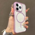 For iPhone 11 Pro Max Translucent Armor MagSafe N52 Thin Circle Phone Case(Transparent Purple)