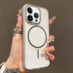 For iPhone 13 Pro Max Translucent Armor MagSafe N52 Thin Circle Phone Case(Transparent Grey)