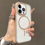 For iPhone 13 Pro Max Translucent Armor MagSafe N52 Thin Circle Phone Case(Transparent Gold)