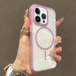 For iPhone 13 Pro Max Translucent Armor MagSafe N52 Thin Circle Phone Case(Transparent Purple)