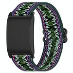 For WHOOP 4.0 Slide Buckle Nylon Elastic Braided Watch Band(Green  Purple)
