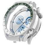 For Huawei Watch GT 5 Pro 46mm Change to Watch Ultimate Design PC Hollow Watch Protective Case(White Green)