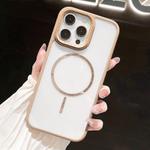 For iPhone 15 Pro Max Chocolate Transparent MagSafe Shockproof Phone Case(Desert Gold)