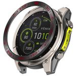 For Garmin Fenix 8 AMOLED 47mm Stainless Steel Metal Watch Protective Ring(Compete Speed Black Red)