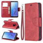 Retro Lambskin Texture Pure Color Horizontal Flip PU Leather Case for Galaxy S9, with Holder & Card Slots & Wallet & Lanyard(Red)