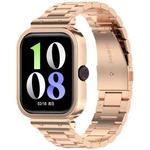 For vivo Watch GT Watch Frame Integrated Three Beads Stainless Steel Watch Band(Rose Gold)