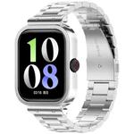 For vivo iQOO Watch GT Watch Frame Integrated Three Beads Stainless Steel Watch Band(Silver)
