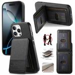 For iPhone 11 Pro Max Twill Fabric Leather Vertical Flip RFID Card Bag Phone Case(Black)
