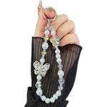 Tassel Pearl Double Butterfly Phone Chain(White)