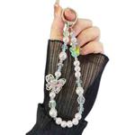 Tassel Pearl Double Butterfly Phone Chain(Pink)