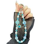 Alloy Pendant Cat Heidi Beads Mobile Phone Chain(Blue)