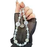 Alloy Pendant Cat Heidi Beads Mobile Phone Chain(White)