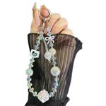 Ribbon Cream Ball Mobile Phone String Chain(White)