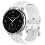 For Amazfit Active 2 Holes Style 22mm Silicone Sport Watch Band(White)