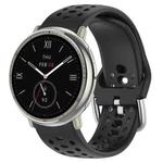 For Amazfit Active 2 Holes Style 22mm Silicone Sport Watch Band(Black)
