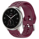 For Amazfit Active 2 Holes Style 22mm Silicone Sport Watch Band(Wine Red)
