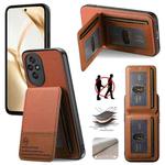 For Honor 300 Pro Twill Fabric Leather Vertical Flip RFID Card Bag Phone Case(Brown)
