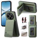 For OPPO Find X8 Pro Twill Fabric Leather Vertical Flip RFID Card Bag Phone Case(Green)