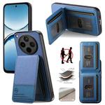 For OPPO Find X8 Pro Twill Fabric Leather Vertical Flip RFID Card Bag Phone Case(Blue)
