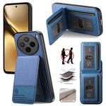 For vivo X200 Twill Fabric Leather Vertical Flip RFID Card Bag Phone Case(Blue)