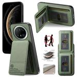 For Huawei Mate 70 Twill Fabric Leather Vertical Flip RFID Card Bag Phone Case(Green)