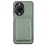 For Huawei nova 14 Carbon Fiber Leather Card Magsafe Phone Case(Green)